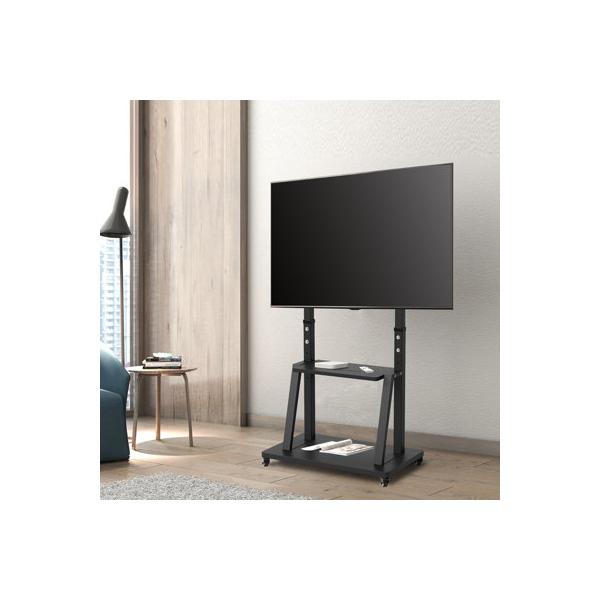unho-extra-large-floor-tv-stand-mount-rolling-cart-for-50-100-lcd-led-flat-screens-holds-up-to-176-lbs-metal-in-black-|-68.9-h-x-19.69-w-in-|-wayfair/