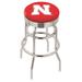 Holland Bar Stool NCAA Bar & Counter Stool Plastic/Acrylic/Leather/Metal/Faux leather in Gray | 30 H x 18 W x 18 D in | Wayfair L7C3C30NebrUn