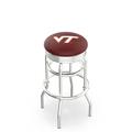 Holland Bar Stool NCAA Bar & Counter Stool Plastic/Acrylic/Leather/Metal/Faux leather in Gray | 30 H x 18 W x 18 D in | Wayfair L7C3C30VATech