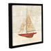 Longshore Tides 'Nautique II' - Print Canvas, Wood in Brown/Red | 10 H x 10 W x 2 D in | Wayfair 3FBCB285D0AF47DBB5CF6078AB6117C9