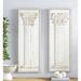 2 Piece Large Wood w/ Carved Greek Columns Wall Décor Set in Brown/White Laurel Foundry Modern Farmhouse® | 16 H x 43 W x 1.5 D in | Wayfair