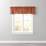 Poly Cotton Canvas Rod-Pocket Valance by BrylaneHome in Terracotta Solid Window Curtain