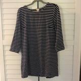 J. Crew Dresses | Jcrew Navy And White Striped Mini Dress Medium | Color: Blue/White | Size: M