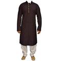 Kacery Mens Chicken Kurta Pajama GR2022 Black 48