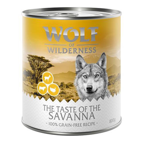 6 x 800g The Taste Of The Savanna Wolf of Wilderness Hundefutter nass