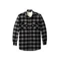 Men's Big & Tall Fleece Sherpa Shirt Jacket by KingSize in Black Buffalo Check (Size 4XL)