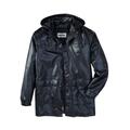 Men's Big & Tall Hooded Leather Parka by KingSize in Black (Size 5XL)