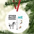 The Holiday Aisle® Funny Other Ballet Dancers Me Horse Unicorn Hanging Figurine Ornament in Gray/White | 3.5 H x 3.5 W x 3.5 D in | Wayfair