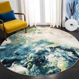 Blue/Green 79 x 1.69 in Indoor Area Rug - 17 Stories Dowlen Abstract Navy/Green Area Rug Polypropylene | 79 W x 1.69 D in | Wayfair