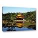 World Menagerie Kyoto's Golden Pavilion by Linda Parker - Wrapped Canvas Photograph Print Canvas in Blue/Brown/Green | 16 H x 24 W x 2 D in | Wayfair