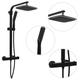 vidaXL Dual Head Shower Set with Mixer and Hose Black