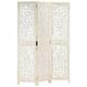 vidaXL Hand carved 3-Panel Room Divider White 120x165 cm Solid Mango Wood