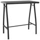 vidaXL Garden Bar Table Black 110x60x110 cm Tempered Glass