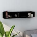 vidaXL CD Wall Shelf Black 100x18x18 cm Engineered Wood