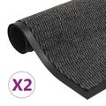 vidaXL Dust Control Mats 2 pcs Rectangular Tufted 120x180 cm Anthracite