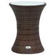 vidaXL Garden Side Table Drum Shape Brown Poly Rattan