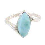 Marquise Mantra,'Marquise Larimar Cabochon Sterling Silver Ring'