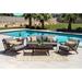 AllModern Bex Sofa Seating Group w/ Cushions Wood/Natural Hardwoods in Brown/White | 33 H x 74 W x 35 D in | Outdoor Furniture | Wayfair