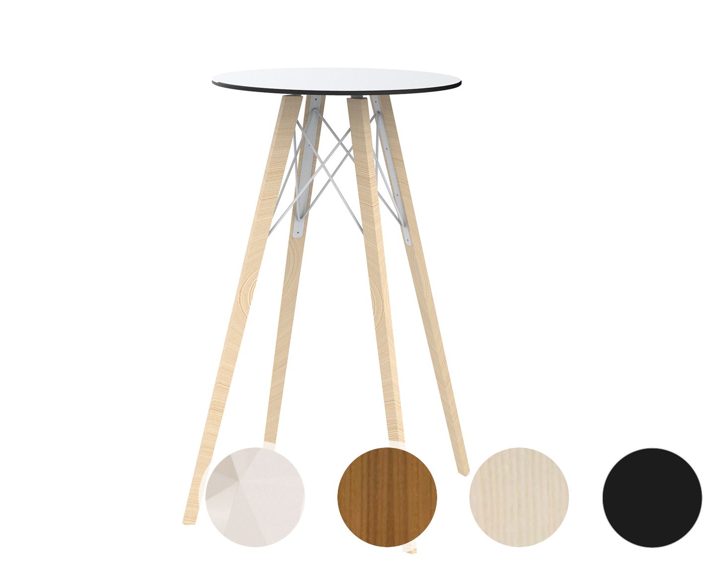 Vondom »FAZ Wood« Bartisch 50x105 cm / White / Eschenholz dunkel