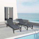 Latitude Run® Alycen Chaise Lounge Outdoor, Aluminum Outdoor Chaise Lounge, Flat Chaise Lounge Chair Metal in Gray | 40 H x 24.8 W x 76 D in | Wayfair