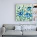 Winston Porter Brushy Blue Flowers II by Silvia Vassileva - Wrapped Canvas Painting Print Canvas in Blue/Green | 14 H x 14 W x 2 D in | Wayfair