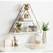 17 Stories 3 Tiered Floating Rustic Metal Wall Shelf Wood in White/Brown | 21.5 H x 24.25 W x 5.75 D in | Wayfair 190D58E2C66749659507AEC545B4E86C