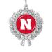 Nebraska Huskers Wreath Logo Ornament