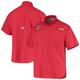 Men's Columbia Scarlet Ohio State Buckeyes Tamiami Omni-Shade Button-Down Shirt