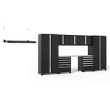 NewAge Products Pro Series 9 Piece Garage Storage Cabinet Set, Stainless Steel in Black | 84.75 H x 156 W x 24 D in | Wayfair 64155