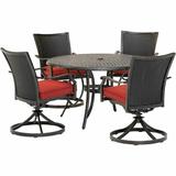 Red Barrel Studio® Muflier Round 4 - Person 48" Long Aluminum Outdoor Dining Set w/ Cushions Metal in Brown | 48 W x 48 D in | Wayfair