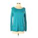 Ann Taylor LOFT Pullover Sweater: Green Color Block Tops - Women's Size Small