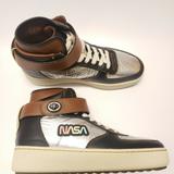 Coach Shoes | Coach Nasa Space Collection Metallic Silver Hi Top | Color: Silver | Size: 9