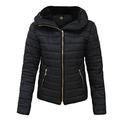 GLAM COUTURE NEW LADIES WOMENS QUILTED PADDED PUFFER BUBBLE FUR COLLAR WARM THICK JACKET COAT - FUSCHIA/14