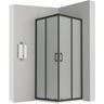 Saniverre - lanablack Cabine douche h 180 cm porte coulissante opaque 100 x 100 cm