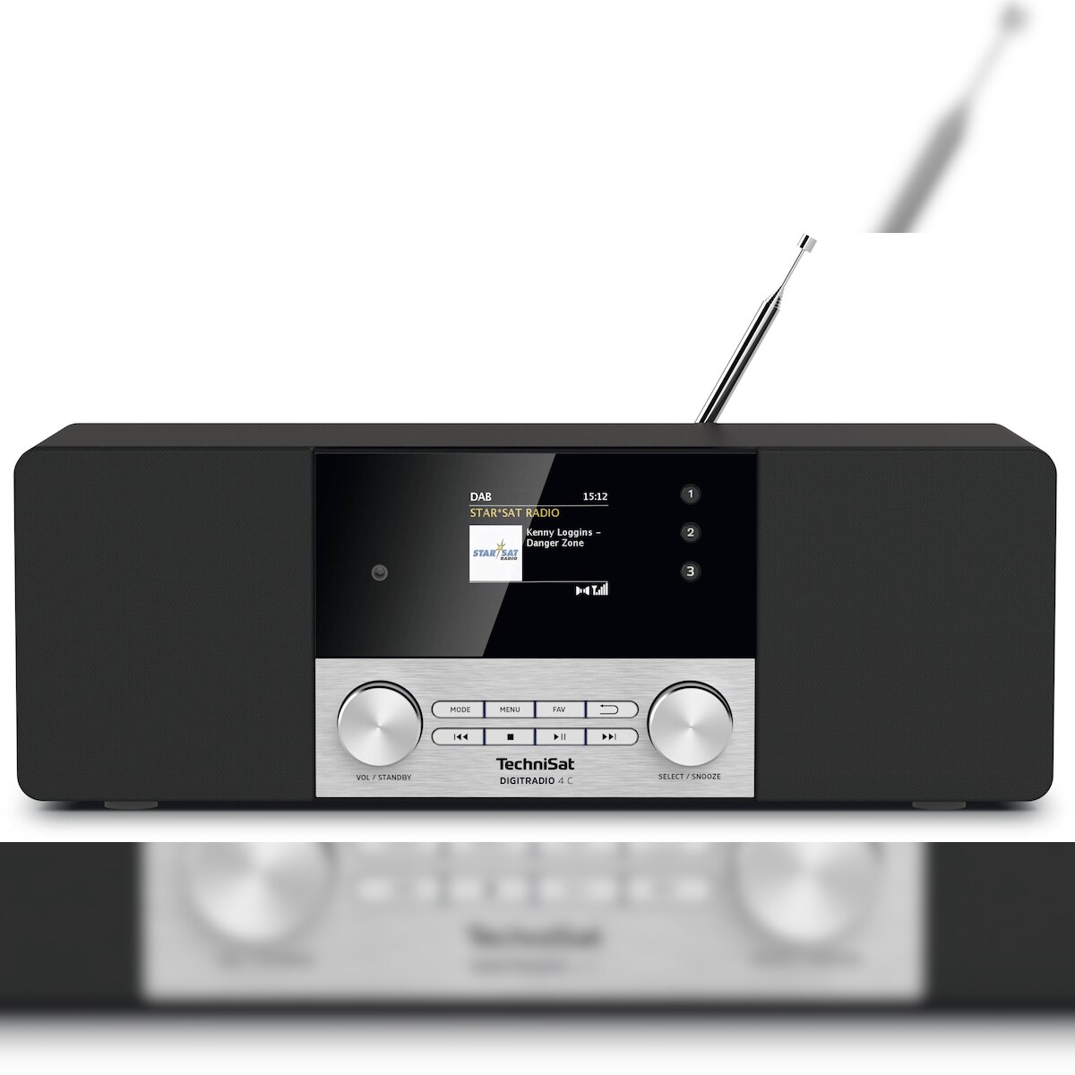 TechniSat DIGITRADIO 4 C Tischradio DAB+, UKW, DAB Bluetooth? Schwarz, Silber 0000/3937 Image