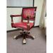 Infinity Furniture Import Genuine Leather Executive Chair Wood/Upholstered in Brown/Red | 44 H x 24 W x 24 D in | Wayfair OP-521-R