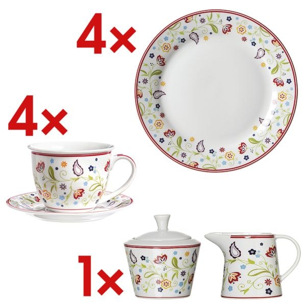 Ritzenhoff & Breker 14-tlg. Kaffee-Geschirr-Set »Shanti« weiß, 20x2x20 cm