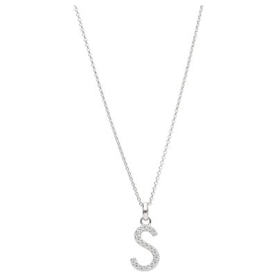 Smart Jewel - Kette Buchstabe S mit Zirkonia Steine, Silber 925 Ketten 1 ct Silber Damen