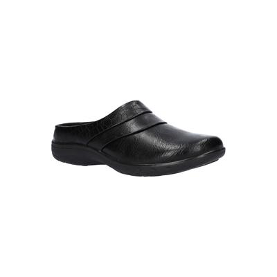 Wide Width Women's Swing Slide by Easy Street in Black Croco (Size 8 1/2 W)