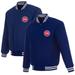 Men's JH Design Royal Detroit Pistons Reversible Embroidered Wool Full-Snap Jacket