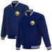Men's JH Design Royal Golden State Warriors Reversible Embroidered Wool Full-Snap Jacket