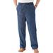 Men's Big & Tall Knockarounds® Full-Elastic Waist Pants in Twill or Denim by KingSize in Indigo (Size 5XL 40)