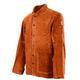QeeLink Leather Welding Work Jacket Flame-Resistant Woodworker Coat Heavy Duty Split Cowhide Durable