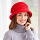 Fleece Cloche Hat Red 56cm. One size fits all