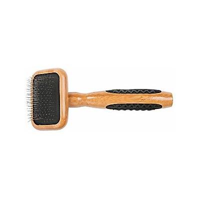 Bass Brushes De-matting Slicker Style Dog & Cat Brush, Bamboo-Dark Finish, X-Small