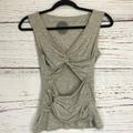 Anthropologie Tops | Deletta Size Xs Knotted Anthropologie Tank Top | Color: Gray/White | Size: Xs
