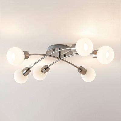 Deckenlampe Agmar Lindby, dimmbar, alu / grau / zink, für Wohn- / Esszimmer, Metall, Modern, Deckenlampe Image