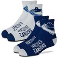 Youth For Bare Feet Vancouver Canucks 2-Pack Team Quarter-Length Socks