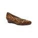 Extra Wide Width Women's Lauren Wedge by Trotters in Tan Cheetah (Size 7 WW)