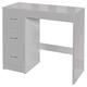 URBNLIVING 3 Drawer Wooden Bedroom Dressing Table (Grey Carcass + Grey Drawers)